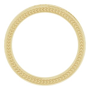 14K Yellow 3 mm Wheat Pattern Band Size 7 - BN & CO JEWELRY