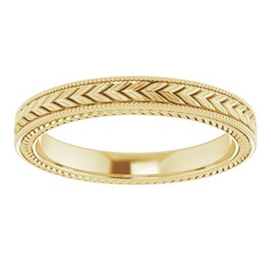 14K Yellow 3 mm Wheat Pattern Band Size 7 - BN & CO JEWELRY