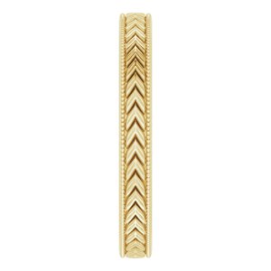 14K Yellow 3 mm Wheat Pattern Band Size 7 - BN & CO JEWELRY