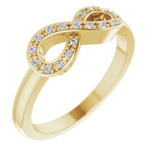 14K Yellow 1/10 CTW Natural Diamond Infinity-Inspired Ring - BN & CO JEWELRY