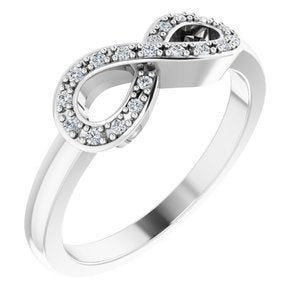 14K White 1/10 CTW Natural Diamond Infinity-Inspired Ring - BN & CO JEWELRY
