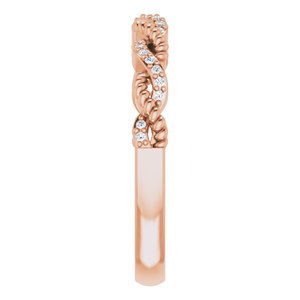 14K Rose .08 CTW Natural Diamond Stackable Ring - BN & CO JEWELRY