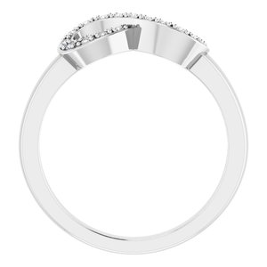 14K White 1/10 CTW Natural Diamond Infinity-Inspired Ring - BN & CO JEWELRY