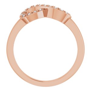 14K Rose 1/10 CTW Natural Diamond Infinity-Inspired Ring - BN & CO JEWELRY