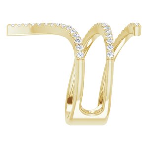 14K Yellow 1/2 CTW Natural Diamond Spiral Wrap Ring - BN & CO JEWELRY