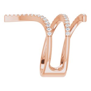 14K Rose 1/2 CTW Natural Diamond Spiral Wrap Ring - BN & CO JEWELRY