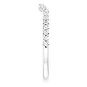 Platinum 1/8 CTW Natural Diamond Contour Band - BN & CO JEWELRY