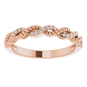 14K Rose .08 CTW Natural Diamond Stackable Ring - BN & CO JEWELRY