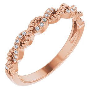 14K Rose .08 CTW Natural Diamond Stackable Ring - BN & CO JEWELRY