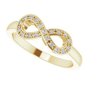 14K Yellow 1/10 CTW Natural Diamond Infinity-Inspired Ring - BN & CO JEWELRY