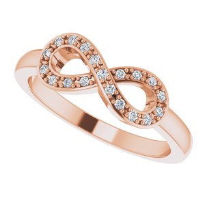 14K Rose 1/10 CTW Natural Diamond Infinity-Inspired Ring - BN & CO JEWELRY