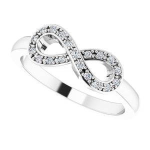14K White 1/10 CTW Natural Diamond Infinity-Inspired Ring - BN & CO JEWELRY