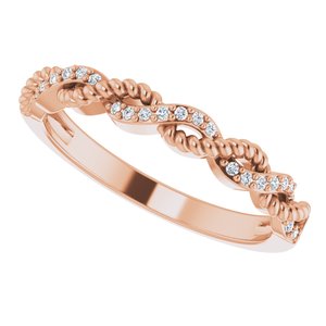 14K Rose .08 CTW Natural Diamond Stackable Ring - BN & CO JEWELRY