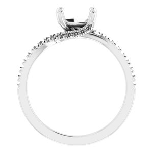 14K White 8x6 mm Oval Bypass Engagement Ring - BN & CO JEWELRY