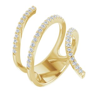 14K Yellow 1/2 CTW Natural Diamond Spiral Wrap Ring - BN & CO JEWELRY