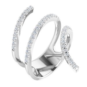14K White 1/2 CTW Natural Diamond Spiral Wrap Ring - BN & CO JEWELRY