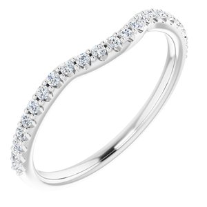 Platinum 1/8 CTW Natural Diamond Contour Band - BN & CO JEWELRY