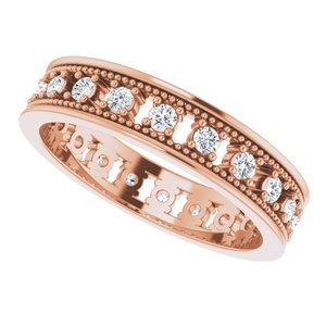 14K Rose 1/2 CTW Natural Diamond Eternity Band Size 7 - BN & CO JEWELRY
