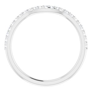 Platinum 1/8 CTW Natural Diamond Contour Band - BN & CO JEWELRY