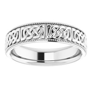 Platinum 6 mm Celtic-Inspired Band Size 10 - BN & CO JEWELRY