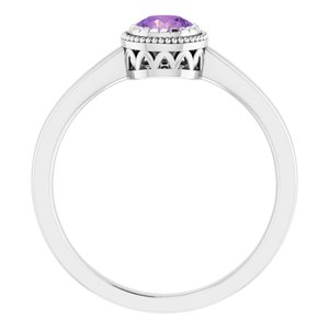 14K White Natural Amethyst Ring - BN & CO JEWELRY