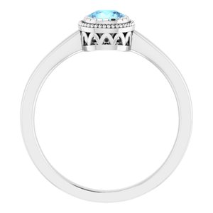 14K White Natural Aquamarine Ring - BN & CO JEWELRY