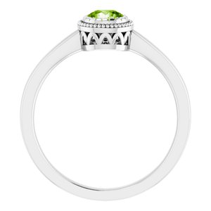 14K White Natural Peridot Ring - BN & CO JEWELRY