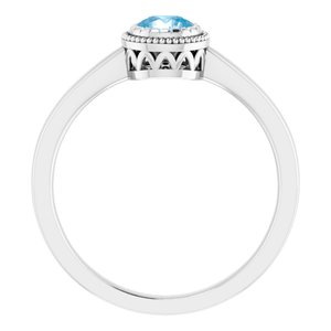 14K White Natural Swiss Blue Topaz Ring - BN & CO JEWELRY