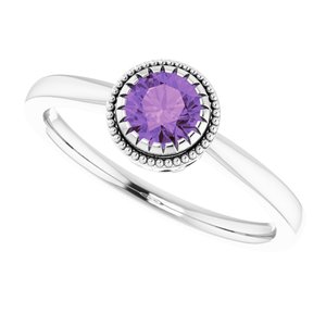 14K White Natural Amethyst Ring - BN & CO JEWELRY