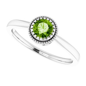 14K White Natural Peridot Ring - BN & CO JEWELRY
