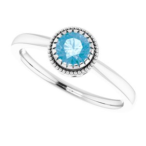 14K White Natural Swiss Blue Topaz Ring - BN & CO JEWELRY