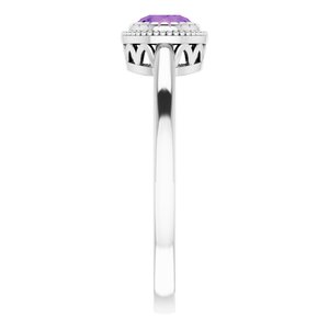 14K White Natural Amethyst Ring - BN & CO JEWELRY