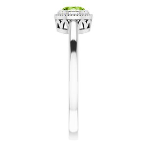 14K White Natural Peridot Ring - BN & CO JEWELRY