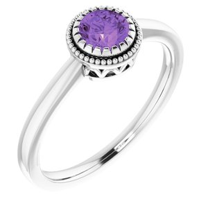 14K White Natural Amethyst Ring - BN & CO JEWELRY