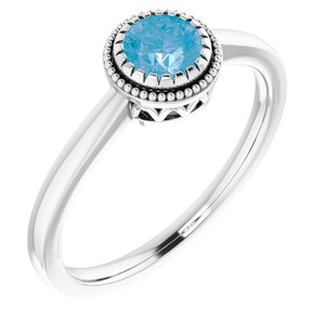 14K White Natural Swiss Blue Topaz Ring - BN & CO JEWELRY