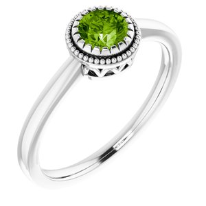 14K White Natural Peridot Ring - BN & CO JEWELRY