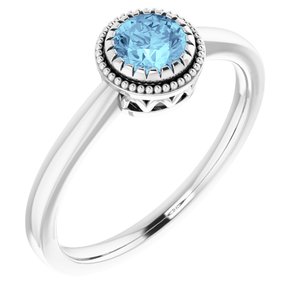 14K White Natural Aquamarine Ring - BN & CO JEWELRY
