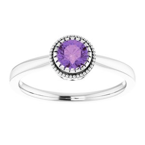 14K White Natural Amethyst Ring - BN & CO JEWELRY