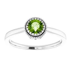 14K White Natural Peridot Ring - BN & CO JEWELRY
