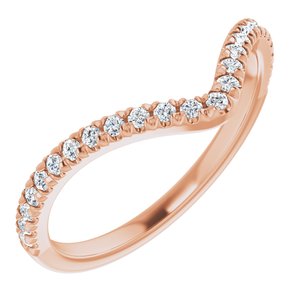 14K Rose 1/5 CTW Natural Diamond Contour French-Set Band - BN & CO JEWELRY