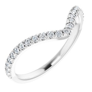 14K White 1/5 CTW Natural Diamond Contour French-Set Band - BN & CO JEWELRY