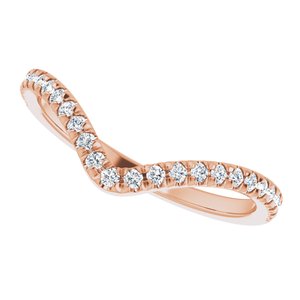 14K Rose 1/5 CTW Natural Diamond Contour French-Set Band - BN & CO JEWELRY