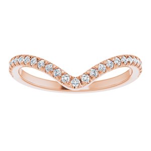 14K Rose 1/5 CTW Natural Diamond Contour French-Set Band - BN & CO JEWELRY