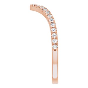 14K Rose 1/5 CTW Natural Diamond Contour French-Set Band - BN & CO JEWELRY