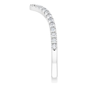 14K White 1/5 CTW Natural Diamond Contour French-Set Band - BN & CO JEWELRY