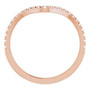 14K Rose 1/5 CTW Natural Diamond Contour French-Set Band - BN & CO JEWELRY