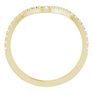 14K Yellow 1/5 CTW Natural Diamond Contour French-Set Band - BN & CO JEWELRY