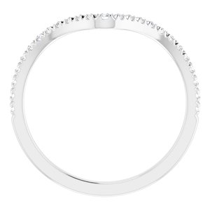 14K White 1/5 CTW Natural Diamond Contour French-Set Band - BN & CO JEWELRY