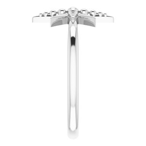 14K White Beaded Star Ring - BN & CO JEWELRY