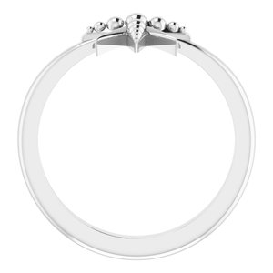 14K White Beaded Star Ring - BN & CO JEWELRY